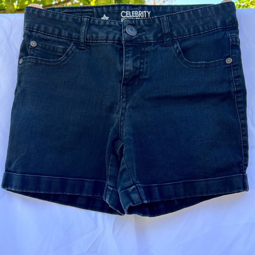 Celebrity Pink Jeans Black Denim Shorts, 2